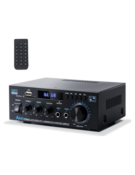 Receptor Estéreo Bluetooth NEOHIPO AK45 300W 2 Canales FM Karaoke