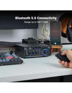 Receptor Estéreo Bluetooth NEOHIPO AK45 300W 2 Canales FM Karaoke 2