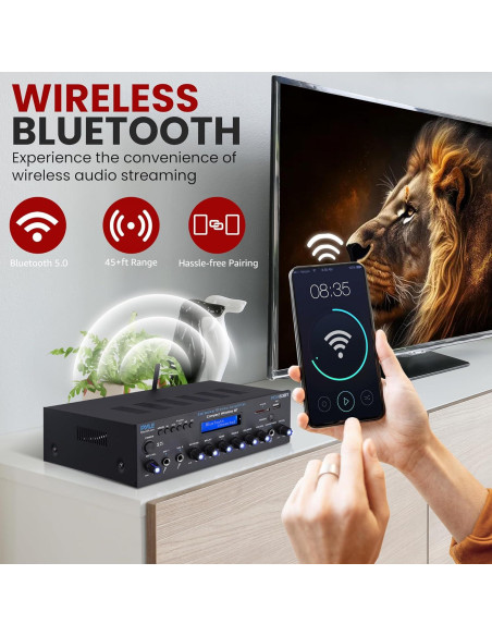 Amplificador Estéreo Inalámbrico Pyle PDA63BT 200W Bluetooth