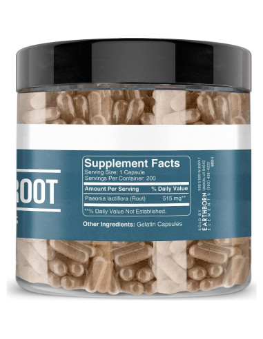 Cápsulas de Raíz de Peonía Blanca Earthborn 200 Unidades Pura