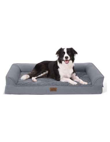 Cama Ortopédica para Perros Grandes COZY KISS 106x76x19 cm Gris