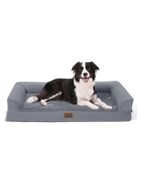 Cama Ortopédica para Perros Grandes COZY KISS 106x76x19 cm Gris