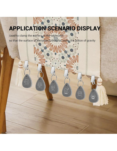 Pesas para Manteles de Mármol HIDAMAZY - 6 Pcs con Clips de Metal