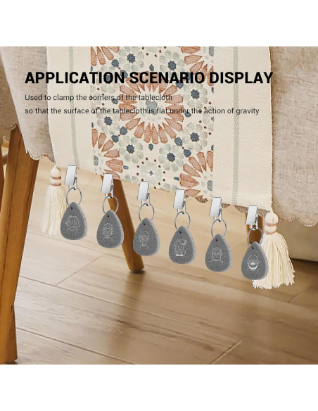 Pesas para Manteles de Mármol HIDAMAZY - 6 Pcs con Clips de Metal