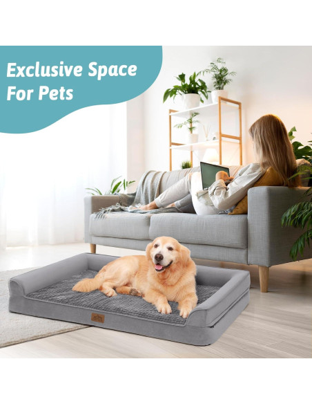 Cama Ortopédica para Perros Grandes COZY KISS 106x76x19 cm Gris