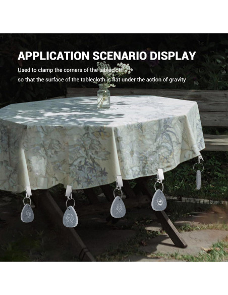 Pesas para Manteles de Mármol HIDAMAZY - 6 Pcs con Clips de Metal
