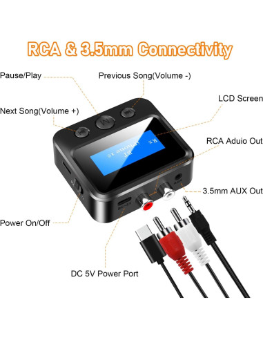 Receptor Bluetooth BAISHUN BT50 para Estéreo Antiguo 3.5mm RCA