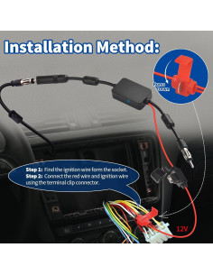 Amplificador de Señal de Antena FM Bingfu 12V para Auto 2