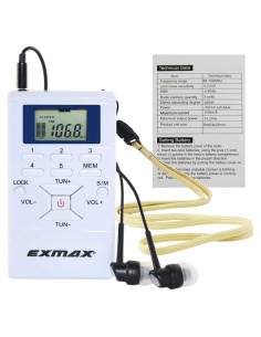Receptor de Radio FM Inalámbrico EXMAX E108 Mini Portátil