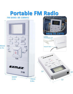 Receptor de Radio FM Inalámbrico EXMAX E108 Mini Portátil 2