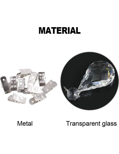 Juego de Pesas para Manteles Glarks, 10 Pcs Cristal AB