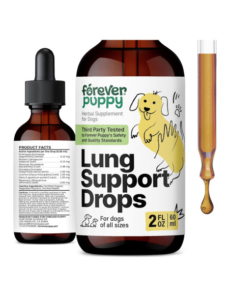 Gotas de Soporte Pulmonar para Perros Forever Puppy 60 ml