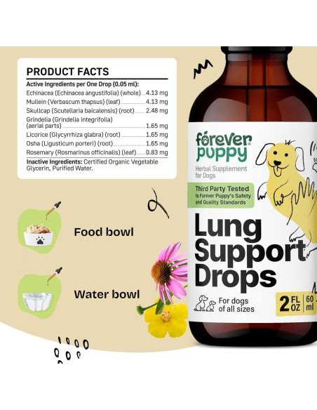 Gotas de Soporte Pulmonar para Perros Forever Puppy 60 ml