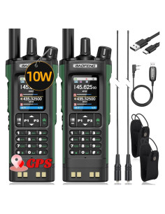 Walkie Talkies BAOFENG UV-32 10W con GPS y Carga USB-C (Paquete de 2)