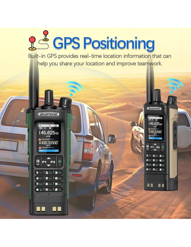 Walkie Talkies BAOFENG UV-32 10W con GPS y Carga USB-C (Paquete de 2)