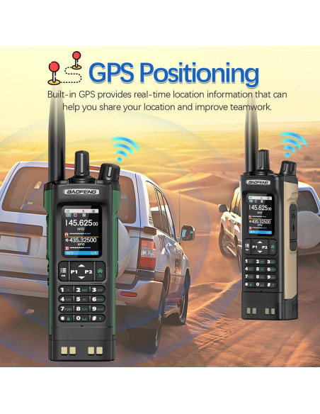 Walkie Talkies BAOFENG UV-32 10W con GPS y Carga USB-C (Paquete de 2)