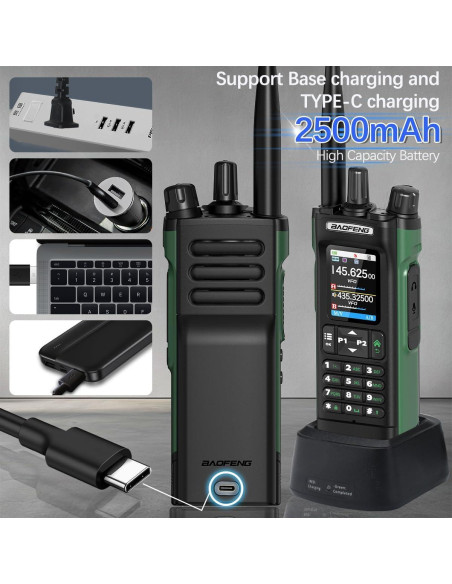Walkie Talkies BAOFENG UV-32 10W con GPS y Carga USB-C (Paquete de 2)