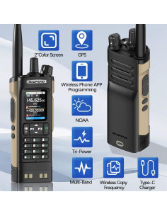 Radio de Mano BAOFENG UV-32 10W con GPS y Carga USB-C 2