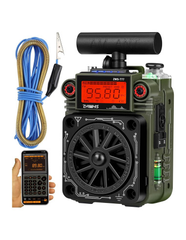 Radio ZHIWHIS ZWS-777 AM/FM/SW con Bluetooth y Alerta NOAA