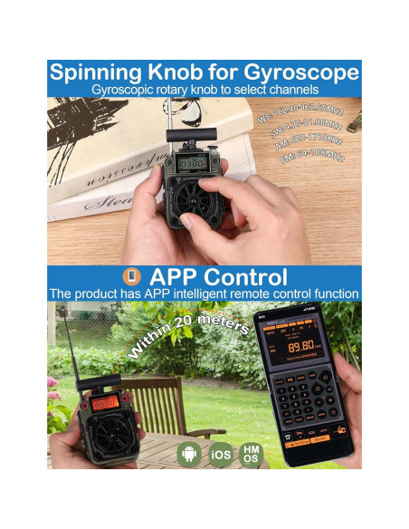 Radio ZHIWHIS ZWS-777 AM/FM/SW con Bluetooth y Alerta NOAA