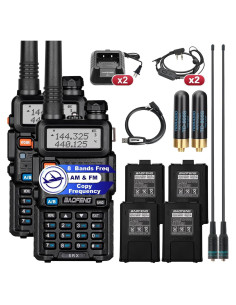 Baofeng 5RX Radio Ham Multibanda VHF UHF 4 Baterías 1800mAh