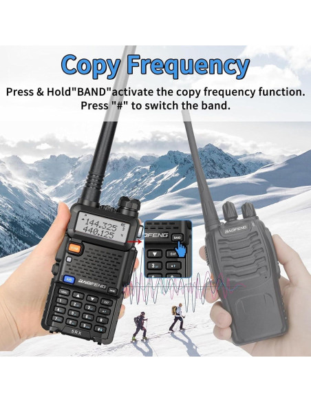 Baofeng 5RX Radio Ham Multibanda VHF UHF 4 Baterías 1800mAh