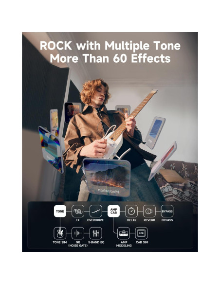 Guitarra eléctrica portátil Donner HUSH X PRO - 7 tonos, 2.49 kg