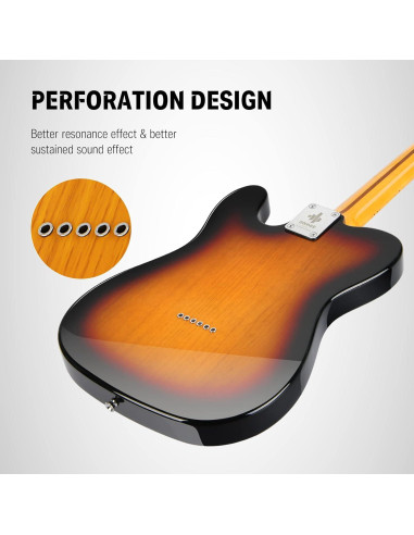 Guitarra Eléctrica Donner DJC-1000S Thinline 39" Sunburst