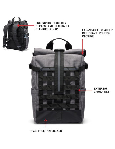 Mochila Roll-Top Chrome Barrage 18L Resistente al Agua