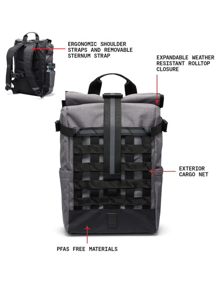 Mochila Roll-Top Chrome Barrage 18L Resistente al Agua