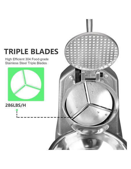 Trituradora de Hielo Horgelu 380W 130kg/h Acero Inoxidable