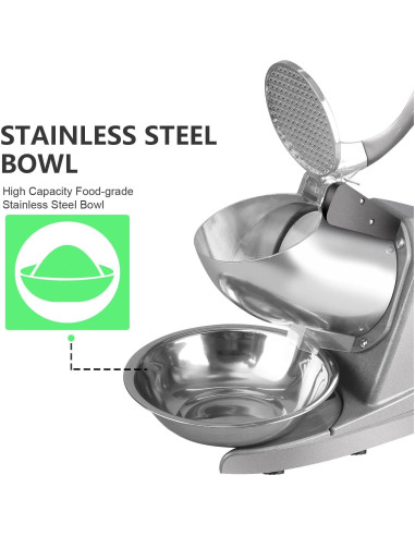 Trituradora de Hielo Horgelu 380W 130kg/h Acero Inoxidable