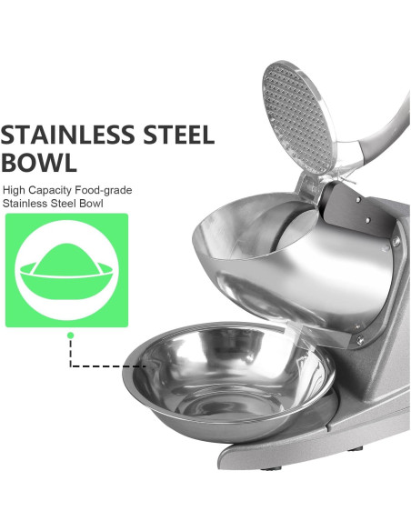 Trituradora de Hielo Horgelu 380W 130kg/h Acero Inoxidable