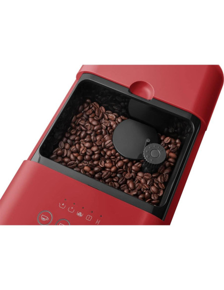 Máquina de Café Automática Smeg BCC02 Roja con Espumador
