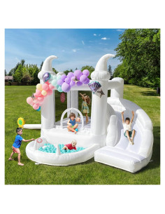 Casa de Rebote Inflable NIUER TECH con Tobogán y Piscina