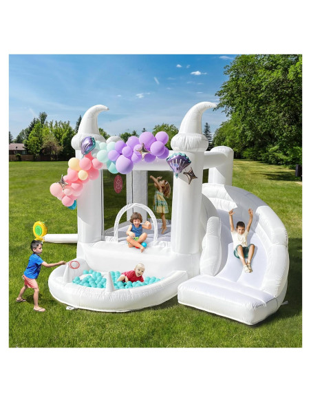 Casa de Rebote Inflable NIUER TECH con Tobogán y Piscina