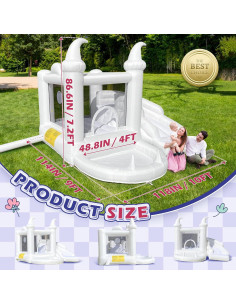 Casa de Rebote Inflable NIUER TECH con Tobogán y Piscina 2