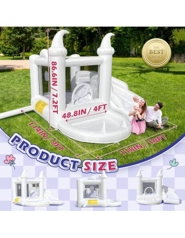 Casa de Rebote Inflable NIUER TECH con Tobogán y Piscina