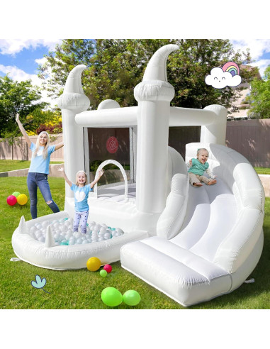 Casa de Rebote Inflable NIUER TECH con Tobogán y Piscina