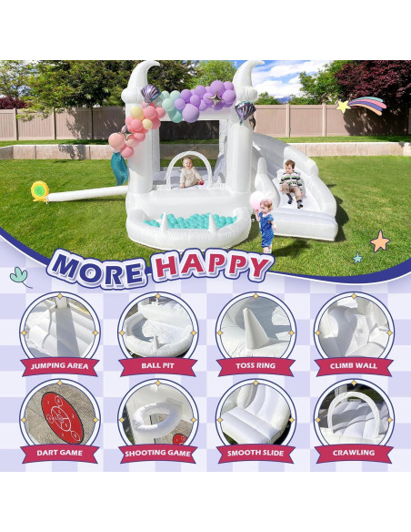 Casa de Rebote Inflable NIUER TECH con Tobogán y Piscina