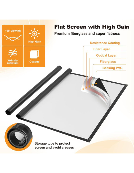 Pantalla de Proyector Exterior 100" Truesee 16:9 Alta Ganancia