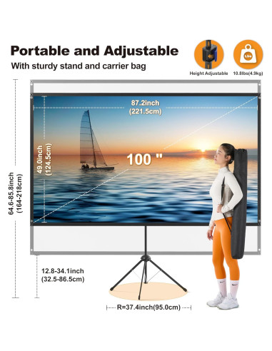 Pantalla de Proyector Exterior 100" Truesee 16:9 Alta Ganancia