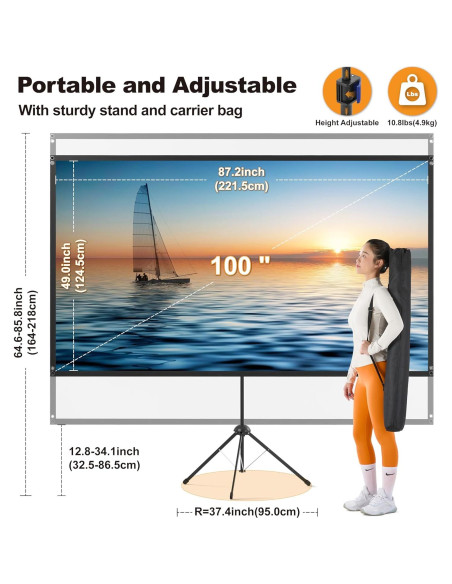 Pantalla de Proyector Exterior 100" Truesee 16:9 Alta Ganancia