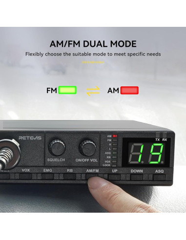 Radio CB Retevis MB2 Profesional 40 Canales AM/FM 12V