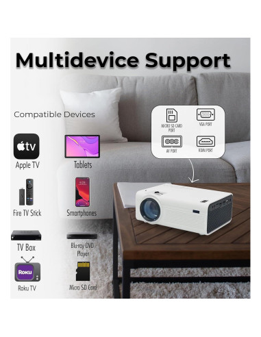 Proyector RCA RPJ199COMBO Bluetooth con Pantalla 100"