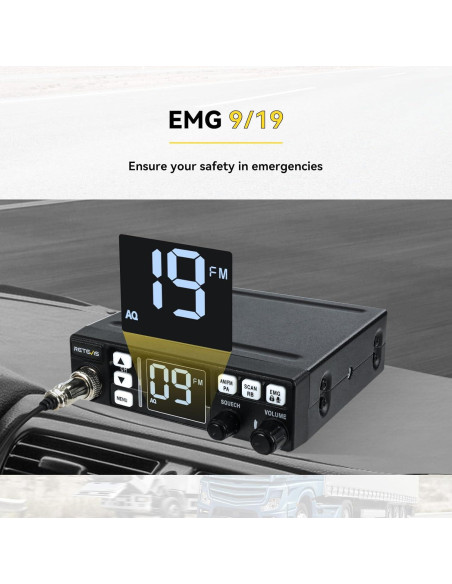 Radio CB Retevis MB3 con Antena y Función VOX - 40 Canales