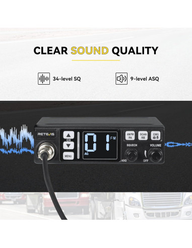Radio CB Retevis MB3 con Antena y Función VOX - 40 Canales