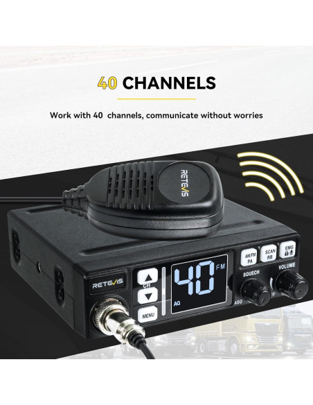 Radio CB Retevis MB3 con Antena y Función VOX - 40 Canales