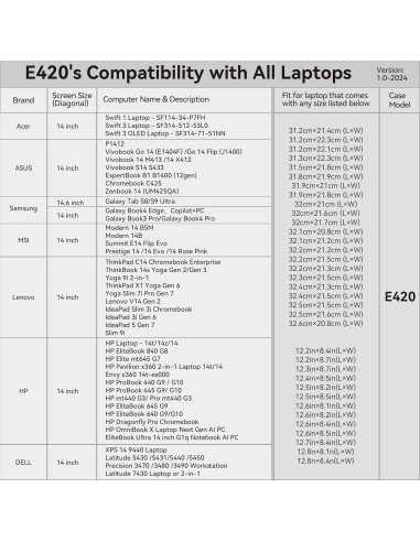 Funda para Laptop Smatree E420 para Samsung Galaxy 14" Negra