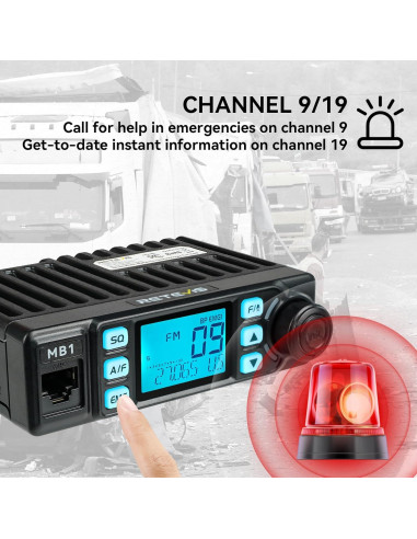 Radio CB Retevis MB1 40 Canales con Antena y Cancelación de Ruido